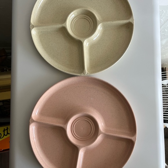 Vintage Gothamware 2 Cups & 5 Divided Plates Set of 7 MCM Made in USA - Picture 8 of 16